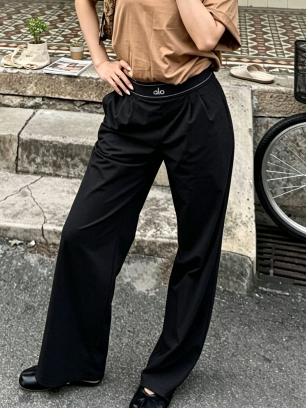 🏇NWT ALO Yoga Suit Up Trouser Black Wide Leg✨Regular 30" Inseam